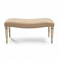 Banco acolchado de terciopelo beige con patas doradas 90 x 40 x 45cm