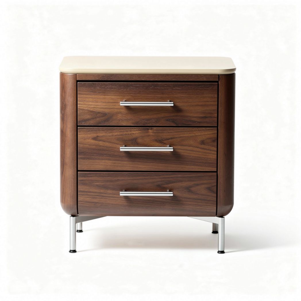 Mesita de noche de madera con superficie de melamina 40 x 40 x 60cm