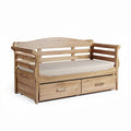 Sofá cama de madera con colchón y cajones de almacenamiento 170 x 75 x 85cm