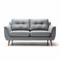 Sofá de tela gris de dos plazas con patas de madera 180 x 85 x 75 cm