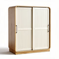 Armario de madera en color natural con puertas deslizantes 80 x 40 x 100cm